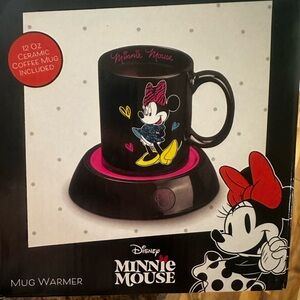 Disney Black and Pink Minnie Mouse Mug with Warmer